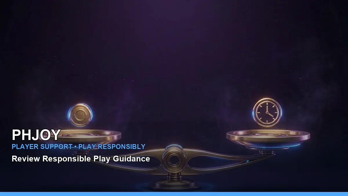 PHJOY responsible gaming guide with a timer still-life layout for Philippine players